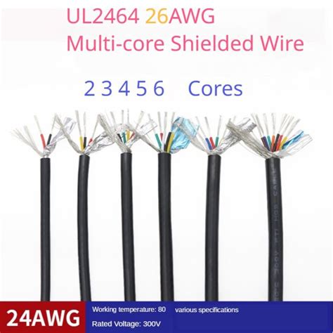 5Meters UL2464 26AWG Multi Core Shielded Wire 2 3 4 5 6 Core Power