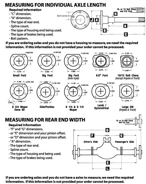 48 Ford 9 Inch Rear End Width Chart