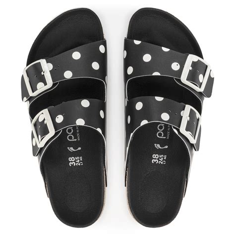 Arizona Platform Birko Flor Black White Dots Birkenstock