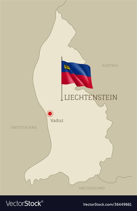 Silhouette Liechtenstein Country Map Royalty Free Vector