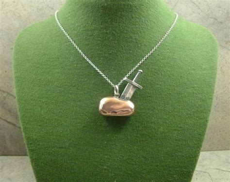 Sword In The Stone Necklace Excalibur Sword Copper Jewelry Etsy