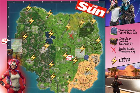 Fortnite Season 5 Week 1 Challenges Map For Floating Lightning Bolts