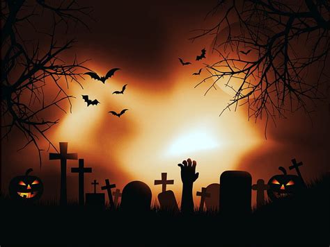 1920x1080px 1080p Free Download Spooky Graveyard Fall Bats Jack O