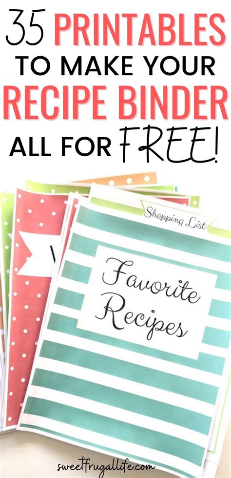 Free Recipe Binder Printables