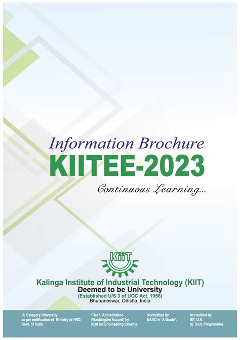 Kiit University Brochure Kiitee Information Brochure Kiit Deemed To