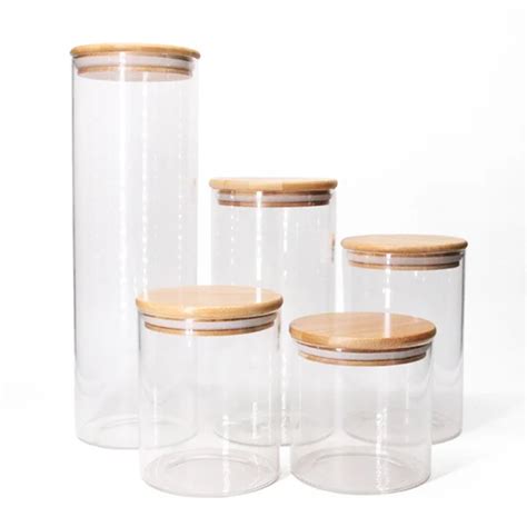 High Borosilicate Glass Food Jar With Bamboo Lid China Glass Storage