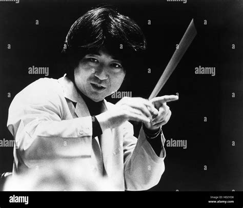 Seiji Ozawa Conducting The Boston Symphony Orchestra 1975 Stock Photo