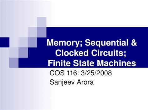 PDF Memory Sequential Clocked Circuits Finite State Machines