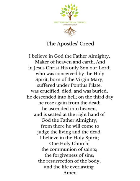 Apostles Creed Presbyterian