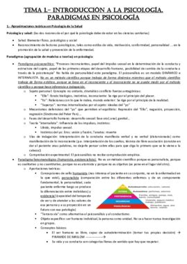 Tema Introducci N A La Psicolog A Paradigmas En Psicolog A Pdf