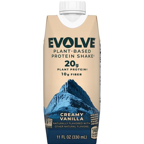 Evolve Creamy Vanilla Flavored Plant Based Protein Shake Smartlabel™