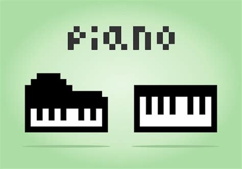 Premium Vector 8 Bit Pixel Piano Icon For Game Assets And Cross