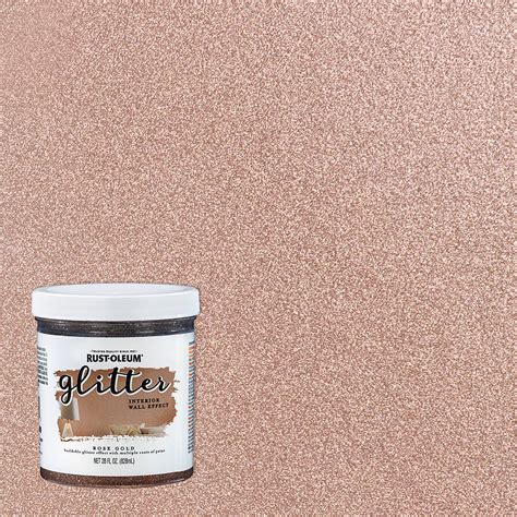 Rose Gold, Rust-Oleum Specialty Glitter Interior Wall Paint, Quart -2 ...