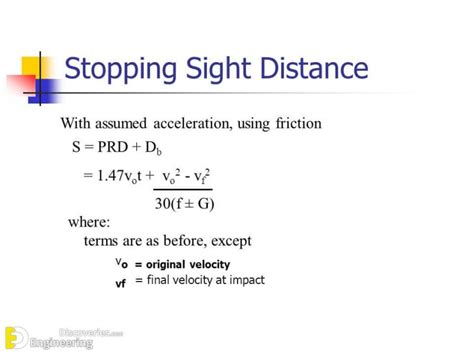 Stopping Sight Distance, Overview And Calculation | Engineering Discoveries