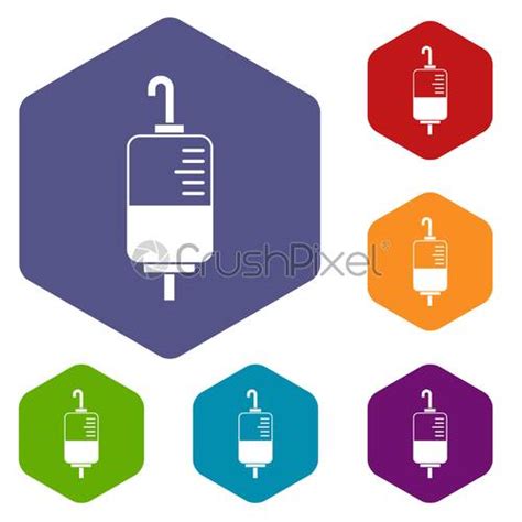 Blood Donation Icons Set Stock Vector Crushpixel