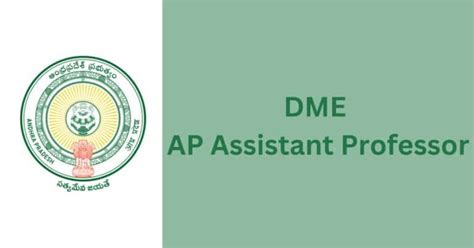 Dme Ap Assistant Professor Recruitment Vacancies Released