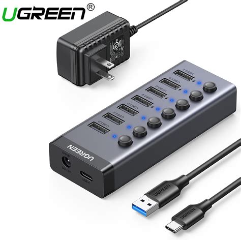 Hub Usb 30 De 7 Puertos Con Adaptador De Corriente Ugreen 90305 Cm481