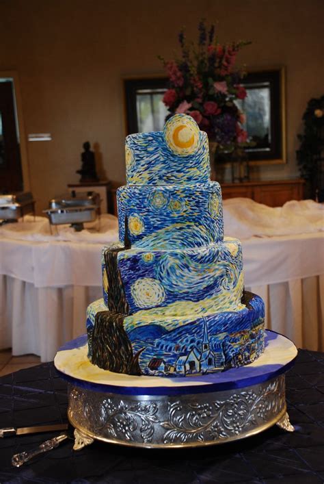 Starry Night Cake In Starry Night Wedding Gogh Cake Starry