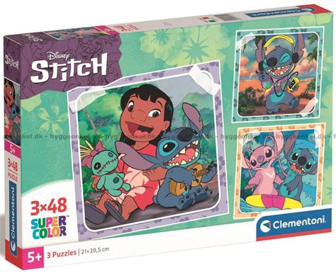 Disney Stitch 3x48 Brikker Puslespill Clementoni 25321 8005125253210