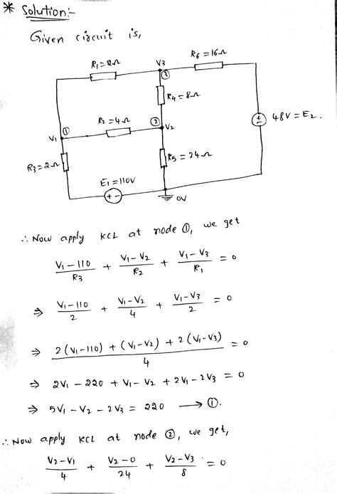 Solved Please Solve Write The Node Voltage Equations For The Circuit Course Hero