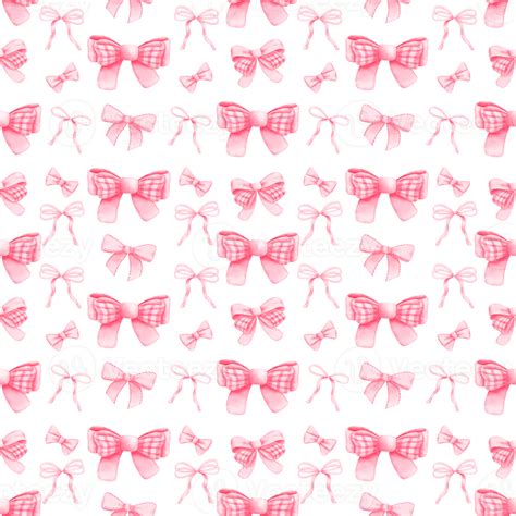 Pink Coquette Ribbon Seamless Pattern Isolated On Transparent