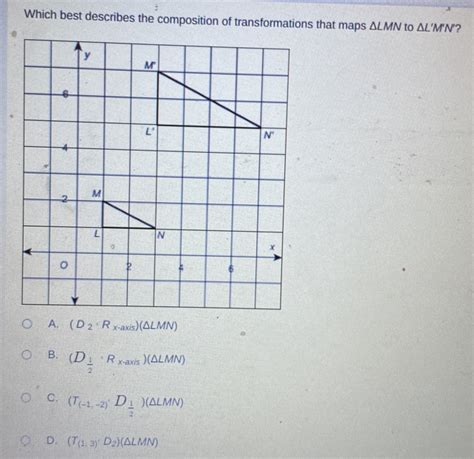 Solved Which Best Describes The Composition Of Transformations That