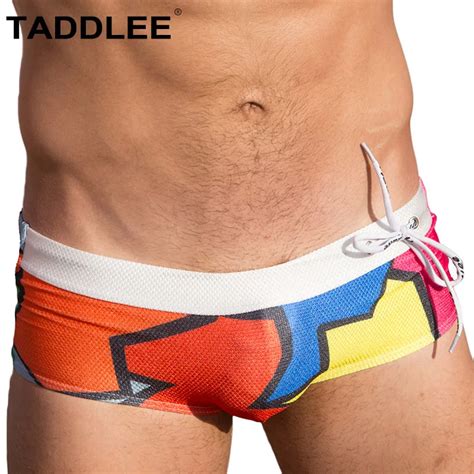 Marca Taddlee Sexy traje de baño para hombre Bikini bañador para