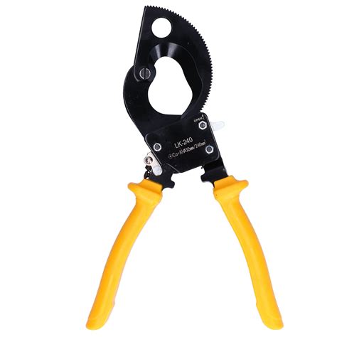 Cable Cutter High Carbon Steel Ratchet Scissors Gear PC Plastic Handle