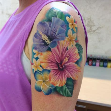 Hawaiian Tropical Flower Tattoos