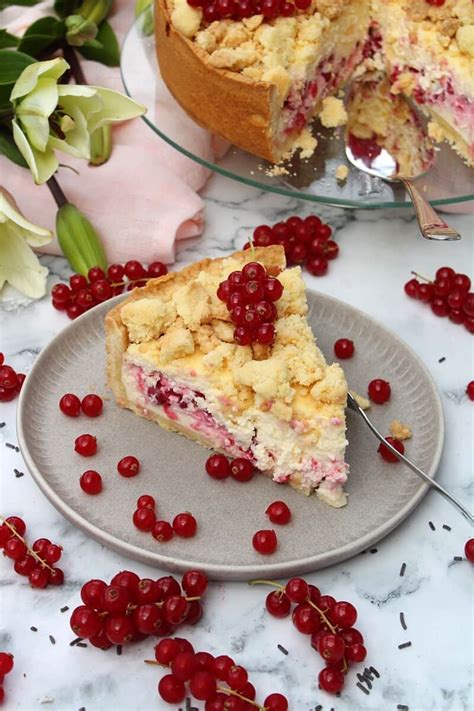 Johannisbeer Käsekuchen mit Streuseln