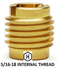 EZ Lok P N 400 5 5 16 18 Threaded Brass Insert For Wood 10 Pieces