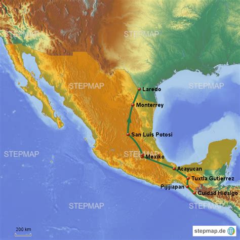 Stepmap Mexiko Landkarte F R Nordamerika