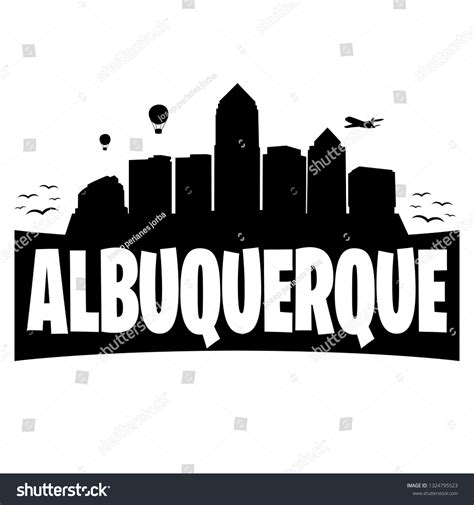 Albuquerque New Mexico City Skyline Silhouette Stock Vector (Royalty ...