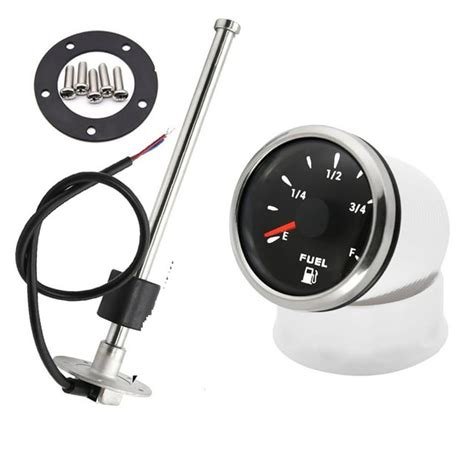 52mm Fuel Level Gauge With 100 550mm Fuel Level Sensor 7 Color Marine Boat Car Point Fuel Tank