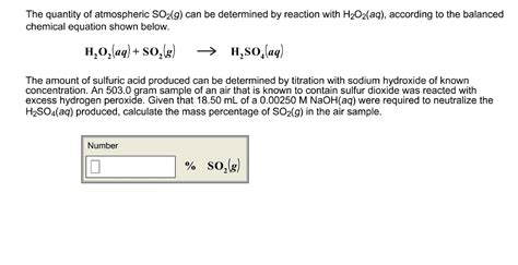 Oneclass Atmospheric Sulfur Dioxide So2 Can Be Oxidized At High