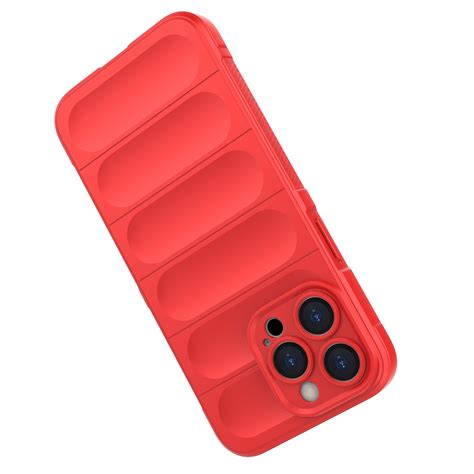 For Iphone Pro Max Magic Shield Tpu Flannel Phone Case Red