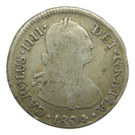 1804 JP CARLOS IV 2 REALES LIMA Monedalia Es