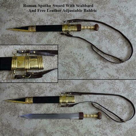 Roman Gladius Sword And Sheath With Free Leather Baldric High Carbon