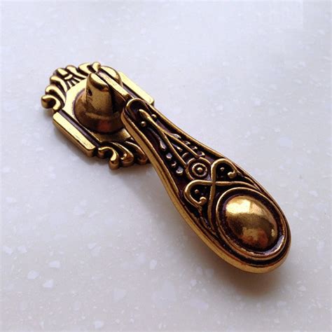 Antique Silver Dresser Drawer Pull Handles Knob Metal Drop Etsy