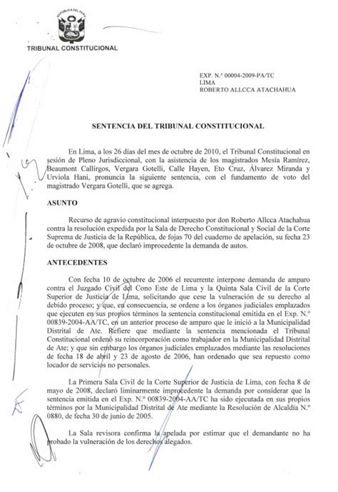 Para Controlar La Inmediata Y Correcta EjecuciÓn De Sus Sentencias El Tribunal Constitucional Ha