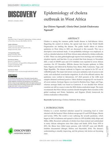 epidemiology  cholera outbreak  west africa discovery journal