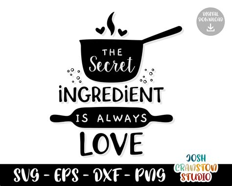 The Secret Ingredient is Always Love Svg Kitchen Svg - Etsy | Secret