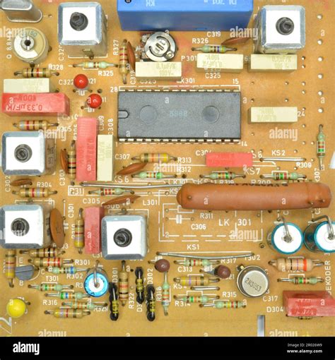 Vintage Tv Circuit Board Components Stock Photo Alamy