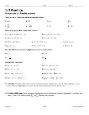 Properties Of Real Numbers Practice Key Pdf Name Date Period