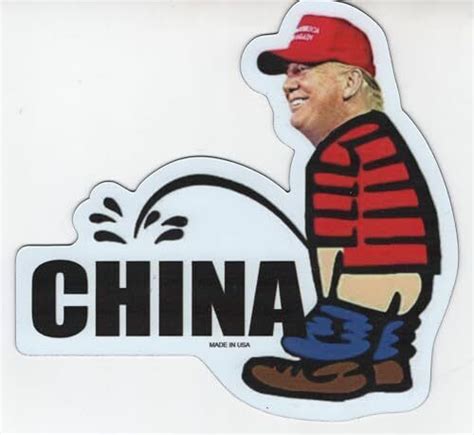 Funny Magnet Trump Peeing Pissing Urinating On China Trump 2024 Made