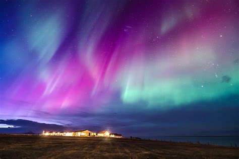purple aurora borealis