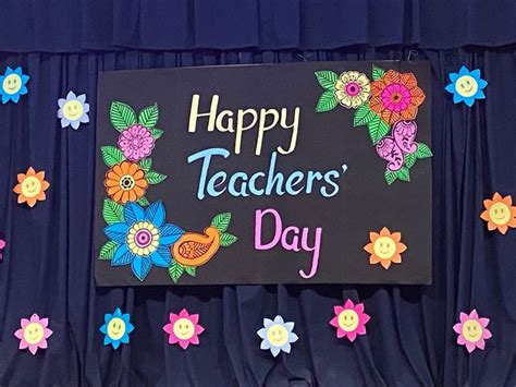 Happy teachers day || teachers day banner || stage decoration for ...