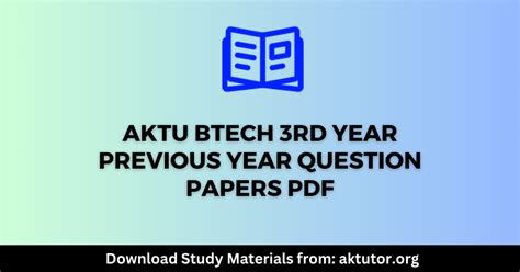 Aktu Btech 3rd Year Previous Year Question Papers Pdf Free Download Aktutor