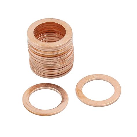 X AUTOHAUX 14mm Inner Diameter Copper Washers Flat Car Sealing Gaskets