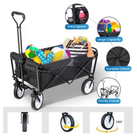 Outdoor Trolley Wagon Foldable Trolleys Cart Beach Camping Trolley Tool